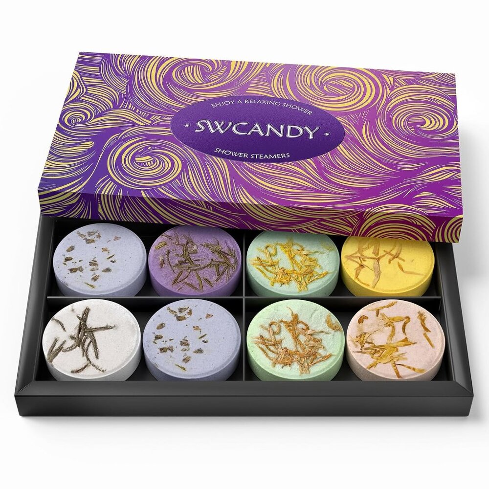 SWCANDY Shower Steamers (8‎ Pack) BRAND NEW & SEALED IN DECORATIVE BOX